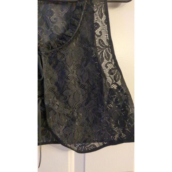 Vintage Pandora Womens Black Lace Lingerie Tie Vest, Small, Goth Witchy Coquette - Picture 4 of 8